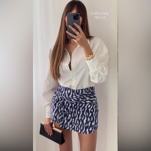 Zara Printed Skort With Knot